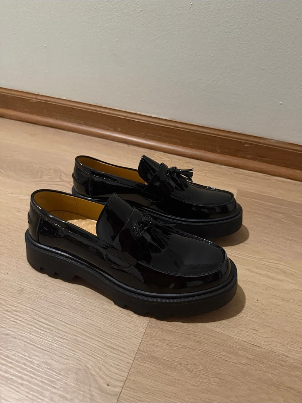 Black Patent Tassel Loafers
